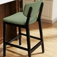 thumbnail image 6 of Dayalane Modern Barstools Set of 2, 26" Farmhouse Upholstered Counter Height Bar Stools with Wooden Legs, Bar Chairs with Back Support for Kitchen Island, Powell Stools, Dining Room, Chenille Green, 6 of 7