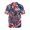 Eagle Fireworks Tie Dye, variant on Comfortable Men's Short Sleeve Button Down Shirt, Soft Breathable Men's Short Sleeve Shirt for Travel Beach, Polynesian Tribal Print