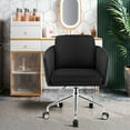thumbnail image 3 of Costway Adjustable Home Office Chair Swivel Computer Chair Vanity Chair w/Armrest Black, 3 of 11