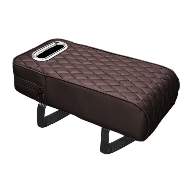Alfombrilla universal para reposabrazos con bolsillo de almacenamiento Funda para reposabrazos Cojín para reposabrazos marrón moca