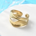 thumbnail image 2 of 2pcs Ion Plating(IP) 304 Stainless Steel Cuff Ring Wide Band Rings Open Ring for Women golden Size 8(18.1mm), 2 of 5