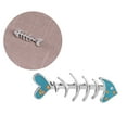 thumbnail image 6 of MLINS Blue Fish Bone Brooch Enamel Lapel Pin Alloy Jewelry Gift for Decor Use Ideal for Clothing Accessories 2.5x1.5 inches, 6 of 8