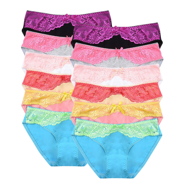 Simlu Underwear for Women Bikini Underwear 12 Pack Low Rise Panties