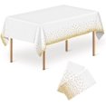 thumbnail image 1 of GHSDFBB Disposable Plastic Tablecloths, 2 Pack Party Rectangle Tablecloths, 54"x108" Gold Dot Confetti Rectangular Table Covers for Picnic Weddings Birthday Parties Thanksgiving Christmas, 1 of 7