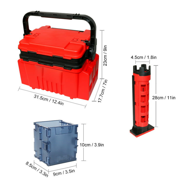 Arealer Fishing Box Travel Fishing Case Box with Bottle Holder and Rod  Stands Tubes 