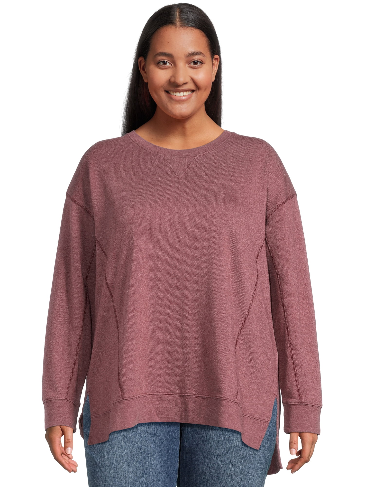 Terra & Sky Women's Plus Size Sweatshirt, 2-Pack