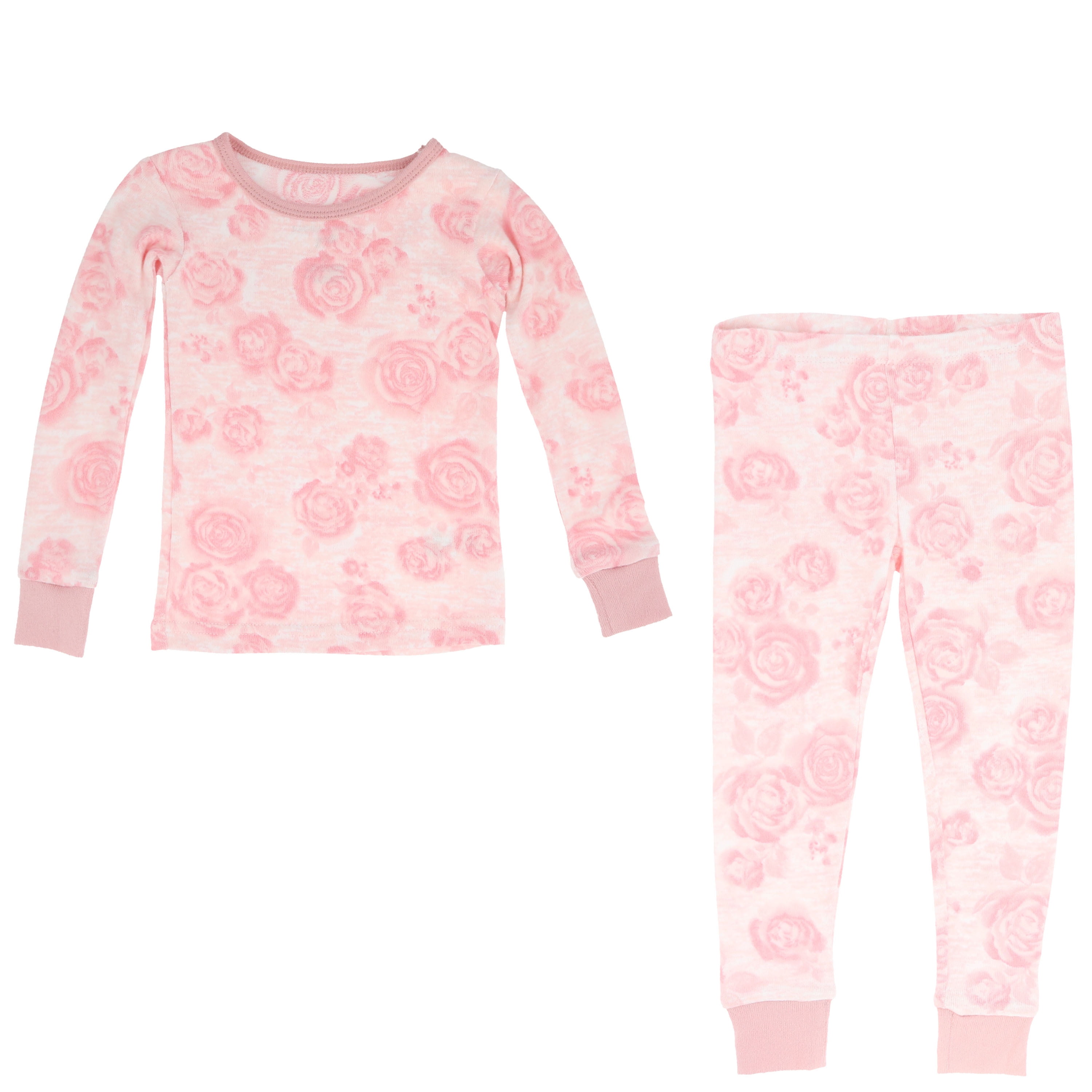 Laura Ashley Girls Snug Fit Pajama 2 Piece Set Pink Floral Size 2t