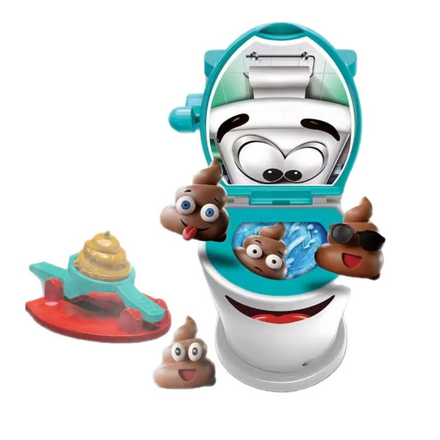Juego de lanzamiento de caca, juego de inodoro para niños, juguetes de broma, juguete de simulación de expulsión de inodoro para regalo de cumpleaños,