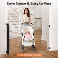 thumbnail image 3 of Retractable Pet Safety Gate Black 33'' Tall X 55'' Wide For Stairs Doorways Hallways, 3 of 7