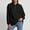 Black, variant on Women's Half Zip Hooded Sweatshirt Long Sleeve Loose Casual Pullover Hoodie with Pockets Solid Color Tops for Autumn Winter Wear White