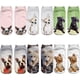 thumbnail image 1 of 6 pares de calcetines tobilleros divertidos 3D con diseño de perro Graphi, lindos calcetines de corte bajo para verano, mujeres, adolescentes, niñas y niños, 1 of 5
