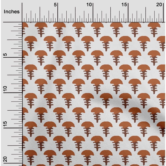 oneOone Cotton Flex Orange Fabric Ethnic Block Quilting Supplies Print Sewing Fabric By The Yard 40 Inch Wide