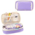 thumbnail image 1 of wonima02 Big Capacity Pencil Case Large Pencil Pouch Portable Pen Bag with 2 Compartments Purple Pen Organizer for School Teen Boys Girls Men Women, 1 of 1