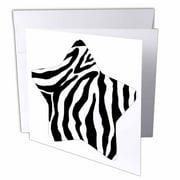 3dRose Shining Star Zebra Print, Greeting Cards, 6 x 6 inches, set of 12