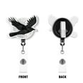 thumbnail image 2 of WIRESTER Acrylic Reel ID Holder Belt Clip Badge Retractable with Alligator Clip for Office Worker, Medical Staffs, Nurse, Doctor, Teacher, Student - Ravens Crow In Moonlight (S1), 2 of 5