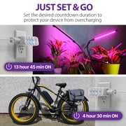 Fosmon Countdown Plug-in Timer Dual Outlets, Indoor Light Timers for Electrical Outlets, 15-30 Min, 1-2-4-8 Hour Settings, Grounded 3-Prong, 15A/1875W, ½ HP, 2-Pack