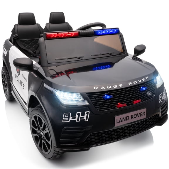 Licensed Land Rover 2 Seater Ride on Police Car w/Remote, 24V Ride on Toys for Boys Ages 4-8