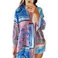 thumbnail image 2 of Franhais Women’s Casual Long Sleeve Dress Vintage Abstract Printing Single-breasted Mid-length Dress, 2 of 5