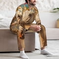 thumbnail image 5 of Wukai Rainbow White Horse Men's Long-Sleeve Pajama Set - Comfortable Sleepwear with Button-Down Shirt and Pants-Small, 5 of 6