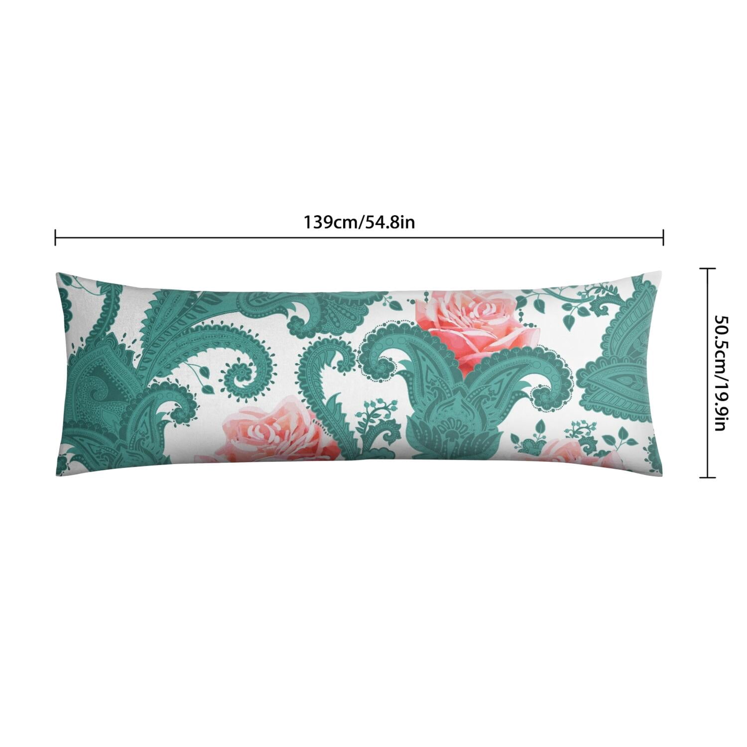 Chic Bohemian Body Pillow Cover 20x54 - Exotic Vintage Long Pillow Case with Invisible Zipper, Stretchy & Durable Full Body Pillowcase for Sleeping, Lounging, Pregnancy