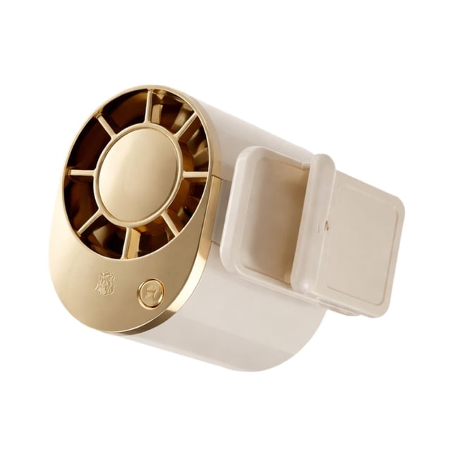 Ventilador portátil con clip para la cintura, ventilador de escritorio, ventilador de bolsillo ligero, refrigeración recargable. Oro blanco