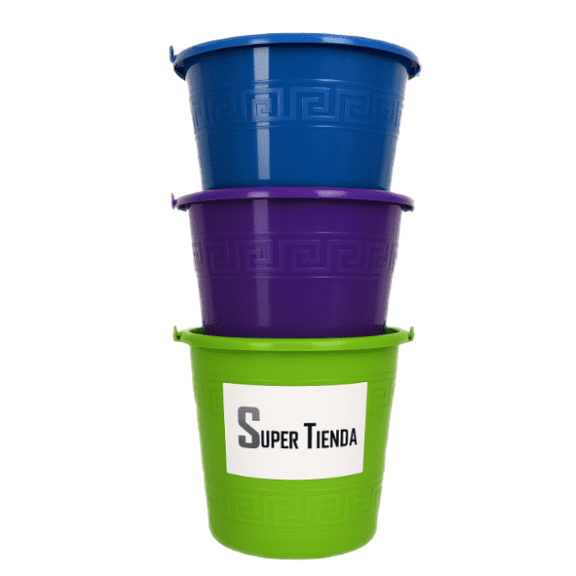 Juego de cubetas de plástico Super Tienda 10 litros colores para limpieza del hogar