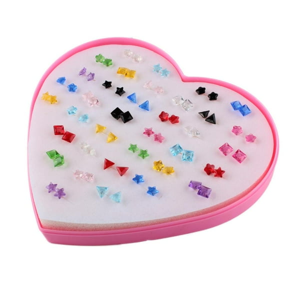EHJRE 36 Pairs/Box Mixed Colors Geometry Ear Stud Earrings