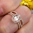 thumbnail image 2 of 1.75 Carat Oval Cut Morganite Engagement Ring Set On 10k Rose Gold Promise Ring Custom Made Glaring Jewelry Art Deco, 2 of 5