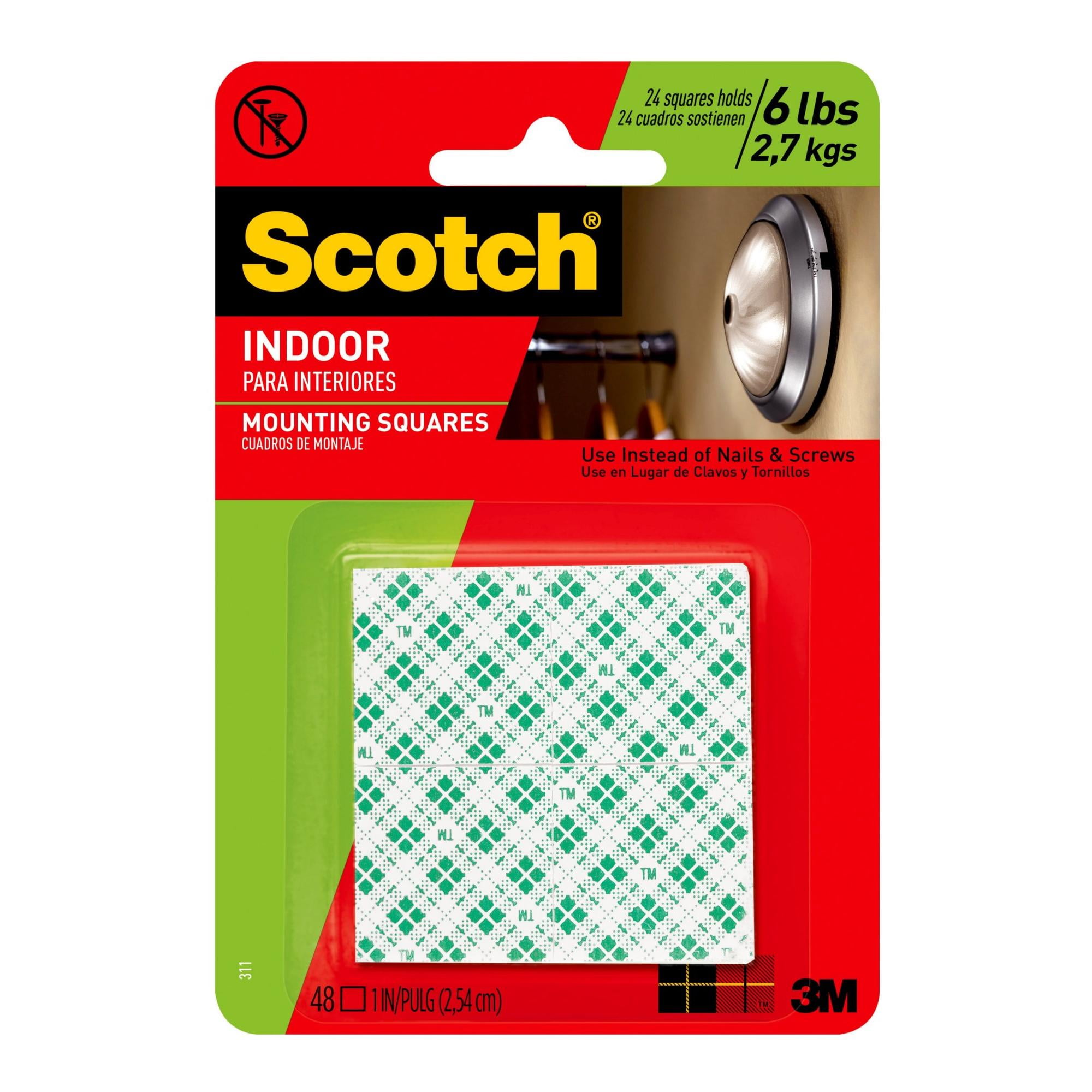 Scotch Indoor Mounting Squares, 1 in. x 1 in., 48/Pack