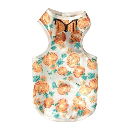 

2024 Pet Clothes Party Pumpkin Vest Small Dog Clothes Small And Medium Sized Dogs