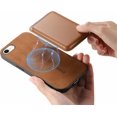 thumbnail image 4 of TGHTBA-for iPhone SE 3rd 2nd Generation/8/7 Case (4.7-Inch) with Detachable Magnetic Credit Card Holder Wallet, Compatible with MagSafe Accessory, PU Leather Lightweight Protective Thin Cover, Brown, 4 of 4