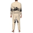 thumbnail image 3 of Mens Pajamas Set - Let The Adventure Begin Comfy Long Sleeve Button Up Pajama Sets for Men 2 Piece, Soft Sleepwear Nightwear Pjs Lounge Sets for Men with Pockets, 3 of 5
