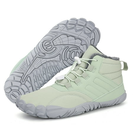 Pohot Women Men Rubber High Ankle Boots Waterproof Non-Slip Breathable Winter Warm Running Barefoot Shoes for Trekking Climbing