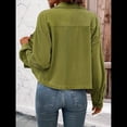 thumbnail image 4 of Chaquetas Informales de para Mujer, Chaquetas con Botones, Blusas de Larga de Moda para Otoño. Verde XL, 4 of 7