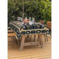 thumbnail image 4 of 60x84 Inch Outdoor Tablecloth with Umbrella Hole Zipper Rectangle Colorful Boho Floral Rectangular Tablecloths Outside Waterproof Black Ethnic Tribe Botanical Patio Table Cloth Cover for Picnic Party, 4 of 8