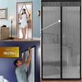 thumbnail image 3 of Magnetic Screen Door Mesh Mosquito Net for Door - Poweful Magnets  No Hands Entry  Heavy-Duty Mesh，Keeps Natural Out，Quicky&Easy to Install Pet Friendly - 43 Inch x 83 Inch, 3 of 6