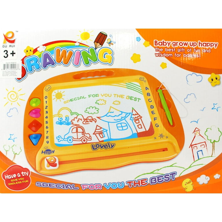Magnetic Doodle Board â€“ Classic Drawing, Writing and Sketching Creative  Toy with 4 Magnet Stamps, Pen and Eraser for Toddlers and Babies by Hey!