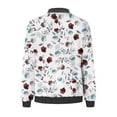 thumbnail image 4 of MKLEKYY Veste en Jean pour Femmes Veste Cardigan Décontractée à Imprimé Complet avec Fermeture Éclair Légère Mode Extérieure, 4 of 4