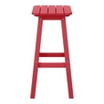 thumbnail image 3 of Costaelm Paradise 29" Outdoor Patio HDPE Square Backless Bar Stool, Red, 3 of 8