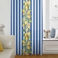thumbnail image 6 of Blue Stripes Lemon Sheer Curtains 96 Inches Long, Spring Fruit Flowers Leaves Line Light Filering Curtains, Privacy Drapes Simi Floor to Veiling Curtain for Living Room Bedroom Large Window Treatment, 6 of 9
