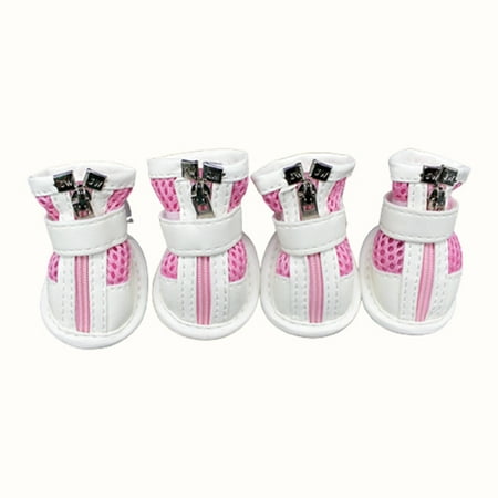 Skymirror Pet Puppy Teddy Mesh Zipper Sneakers Breathable Magic Tape Closure Cat Dog Shoes