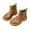 Brown, variant on QHFBli Boys Girls High Top Combat Ankle Boots Lace Up Non Slip Side Zipper PU Leather Waterproof Snow Outdoor Hiking Shoes Black 11.5-12 Years