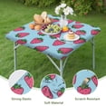 thumbnail image 4 of Red Strawberry Plants Blue Pattern Square Fitted Tablecloth with Elastic Edge,Square Table Cover,Washable Elastic Table Cover for Home Kitchen Party Decor 34"x34", 4 of 6