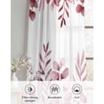 thumbnail image 6 of Pink Red Eucalyptus Leaves Sheer Curtains 54 Inch Length 2 Panels Set for Living Room/Bedroom, Watercolor Spring Summer Botanical Kitchen Curtains Grommet Curtains Window Treatments 42"x54"x2, 6 of 7
