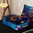 thumbnail image 5 of Erosebridal Marine Octopus Zipper Queen Comforter Set with Fitted Sheet and 2 Pillowcases, Coastal Wildlife Zipper Bedding Set, Black Reversible, 5 of 7