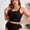 Black, variant on Women Plus Size High Waisted Bikini Two Piece Swimsuit Tummy Control Bathing Suit V-Wired Swimwear