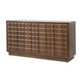 thumbnail image 3 of Christopher Knight Home Modern 4-Door Storage Cabinet with 3D Geometric Doors & Metal Trim, Wood Frame, Brown, 3 of 11