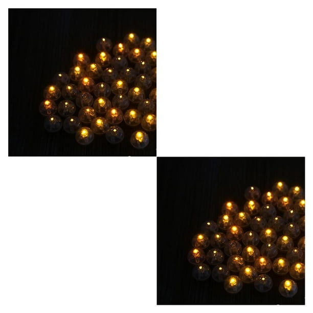 Advancent 50x Mini LED globo lámpara noche luz Navidad fiesta cumpleaños decoración 2piezas Amarillo 50 pcs