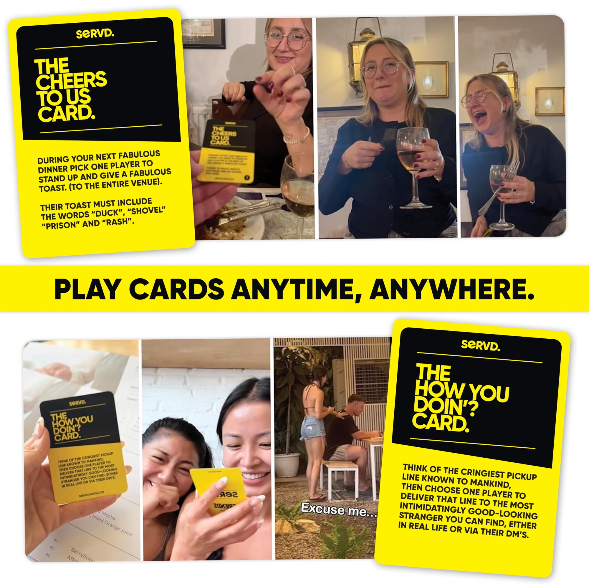 SERVD Friends Edition Party Game, Hilarious Real-Life Card Game for Adults, Ages 17 and up