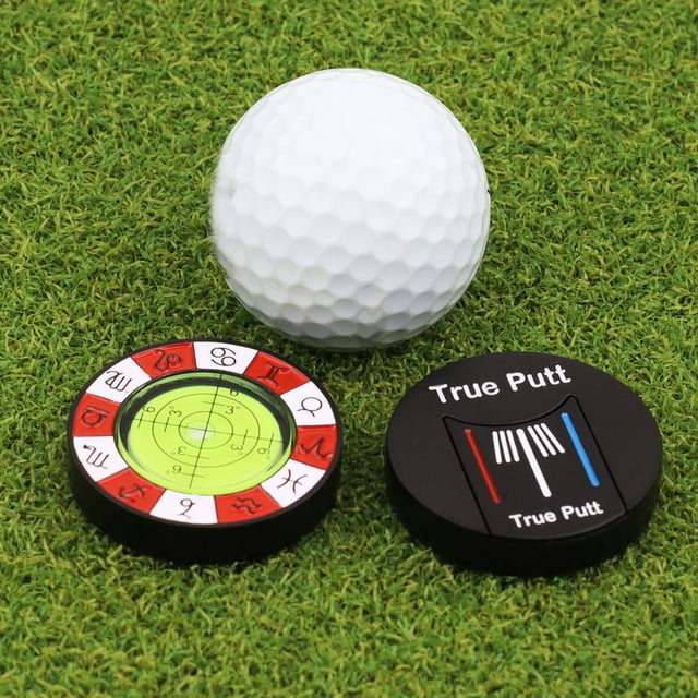 LJNYFDC Portable Golf Green Reader Golf Green Reader High Precision Level Aid Bubble Tool Magnetic Ball Marker Golf Putting Training Accessories with Iron Box